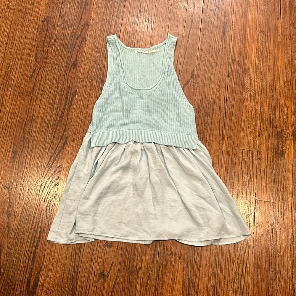 Mixed Material Sweater Tank